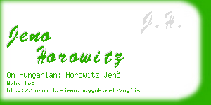 jeno horowitz business card