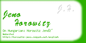 jeno horowitz business card